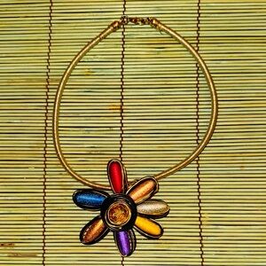 Multicolor Flower Pendant Necklace